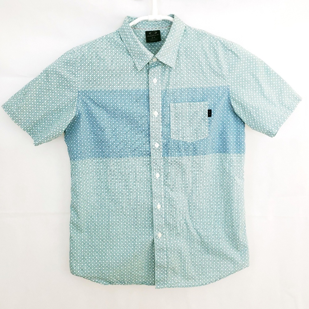 Oakley Tile Short Sleeve Button Down Shirt Size S